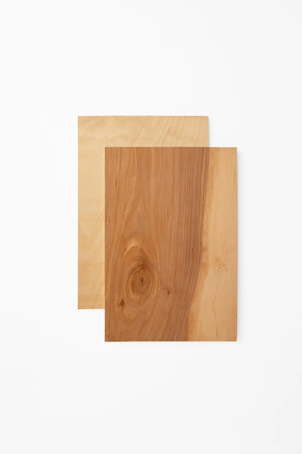 A stack of birch plywood sheets, edge layers in close-up